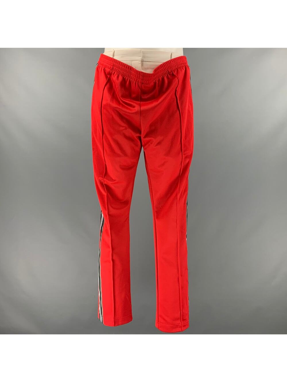 BURBERRY Size 10 Red White Polyester Cotton Casual Pants